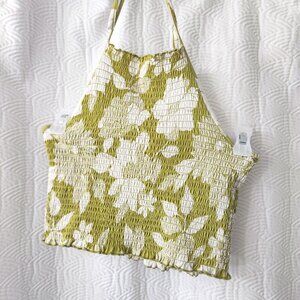 BILLABONG Smocked Floral Halter Crop Top